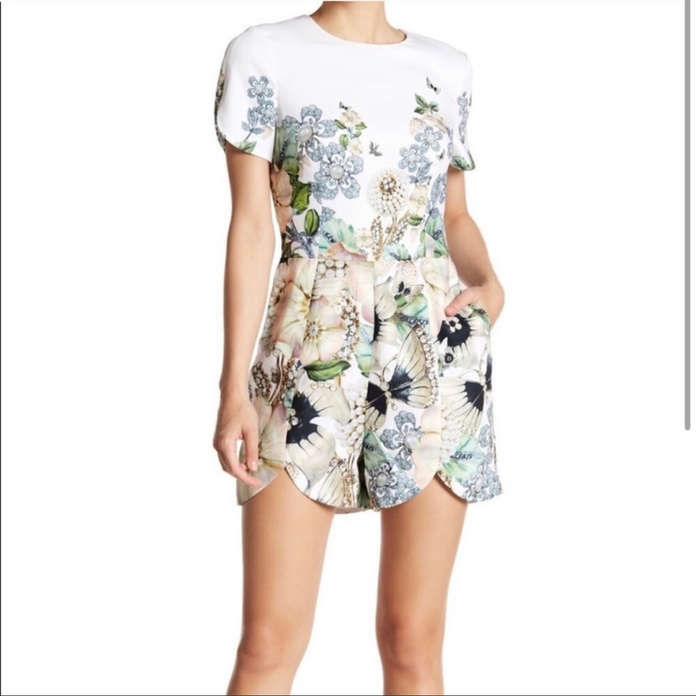 Ted baker floral romper size 4 US 10